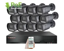 4K PoE IP 12 kamerov� set XM-1210D 8MPx, mikrofon, CZ menu - 32890 K�