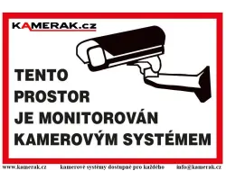 samolepka 10*15cm "tento prostor je monitorov�n kamerov�m syst�mem" - 14 K�