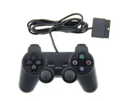 Dr�tov� hern� ovlada� pro PS2, gamepad PlayStation 2, �ern� barva - 198 K�