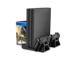 VOLNA Multifunk�n� stojan 4v1 DOBE pro PS4/SLIM/PRO s dr��kem her, chladi�em a nab�je�kou - 688 K�