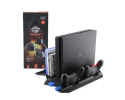 VOLNA VOLNA Multifunk�n� vertik�ln� stojan P4-245 pro PS4 s v�tr�n�m a dob�jec� stanic� - 699 K�