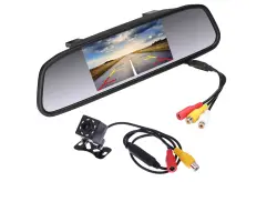 Parkovac� set s LCD P0082 ve zp�tn�m zrc�tku + parkovac� kamera K0196P  8 IR LED - 798 K�