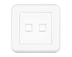 UNIC Z�suvka 2xRJ45 cat5 v r�me�ku, plast b�l� - 94 K�