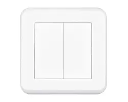 UNIC Dvojvyp�na� lustrov� s�riov� �.5 v r�me�ku 82mm, plast b�l� - 85 K�