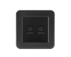 UNIC Z�suvka 2xRJ45 cat6 v r�me�ku, plast �ern� - 154 K�