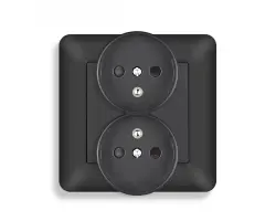 UNIC Elektrick� dvojz�suvka 2x230V �ern� plast - 114 K�