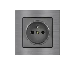 UNIC Elektrick� z�suvka 230V �ed�, v r�me�ku 82mm, slitina hlin�ku - 146 K�