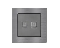 UNIC Z�suvka 2xRJ45 cat6 v r�me�ku 82mm, �ed� slitina hlin�ku - 217 K�