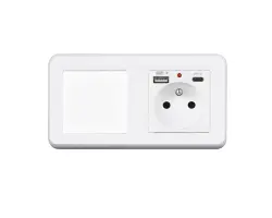 UNIC Elektrick� z�suvka (230V+USB+USBc 5V) + vyp�na� jednop�lov� �.1 v r�me�ku 153mm, plast b�l� - 347 K�