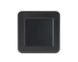 UNIC Dvojvyp�na� lustrov� s�riov� �.5 v r�me�ku 82mm, plast �ern� - 85 K�