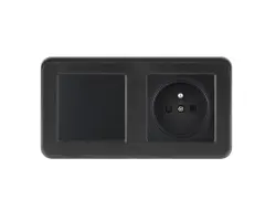 UNIC Elektrick� z�suvka 230V + vyp�na� jednop�lov� �.1 v r�me�ku 153mm, plast �ern� - 177 K�