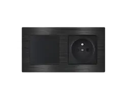 UNIC Elektrick� z�suvka 230V + vyp�na� jednop�lov� �.1 v r�me�ku 153mm, slitina hlin�ku �ern� - 245 K�