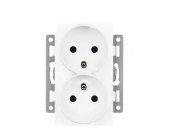 UNIC modul dvojz�suvka MDDZ230V Z�suvka 2x230V 16A, b�l�, pro r�me�ek 122mm - 89 K�