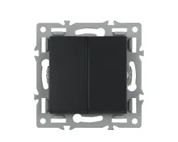 UNIC modul MD2V02 dvojvyp�na� st��dav�-schodi��ov� �.5B 6+6, �ern� pro r�me�ek 82mm - 69 K�