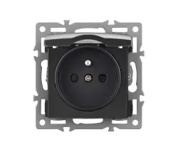 UNIC modul z�suvka MDZ230VIP44 16A s krytem �ern� pro r�me�ek 82mm - 68 K�