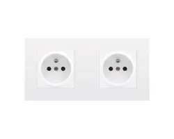 SRAN Elektrick� dvojz�suvka 2x230V v r�me�ku 172mm, plast b�l� - 180 K�