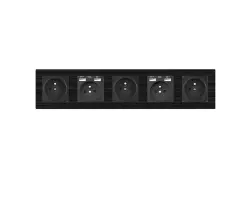 SRAN Elektrick� p�tiz�suvka MDZ230 230V 16A + 230V+2*USB 5V/2,1A v r�me�ku 420mm, plast �ern� - 520 K�