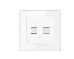 SRAN Z�suvka 2xRJ45 v r�me�ku, sklo b�l� - 80 K�