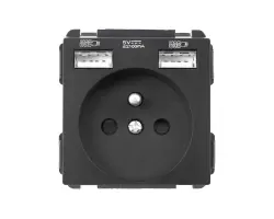 SRAN �ern� modul MDZ230USB25V Z�suvka 230V+2*USB 5V/2,1A do r�me�ku 86mm - 150 K�