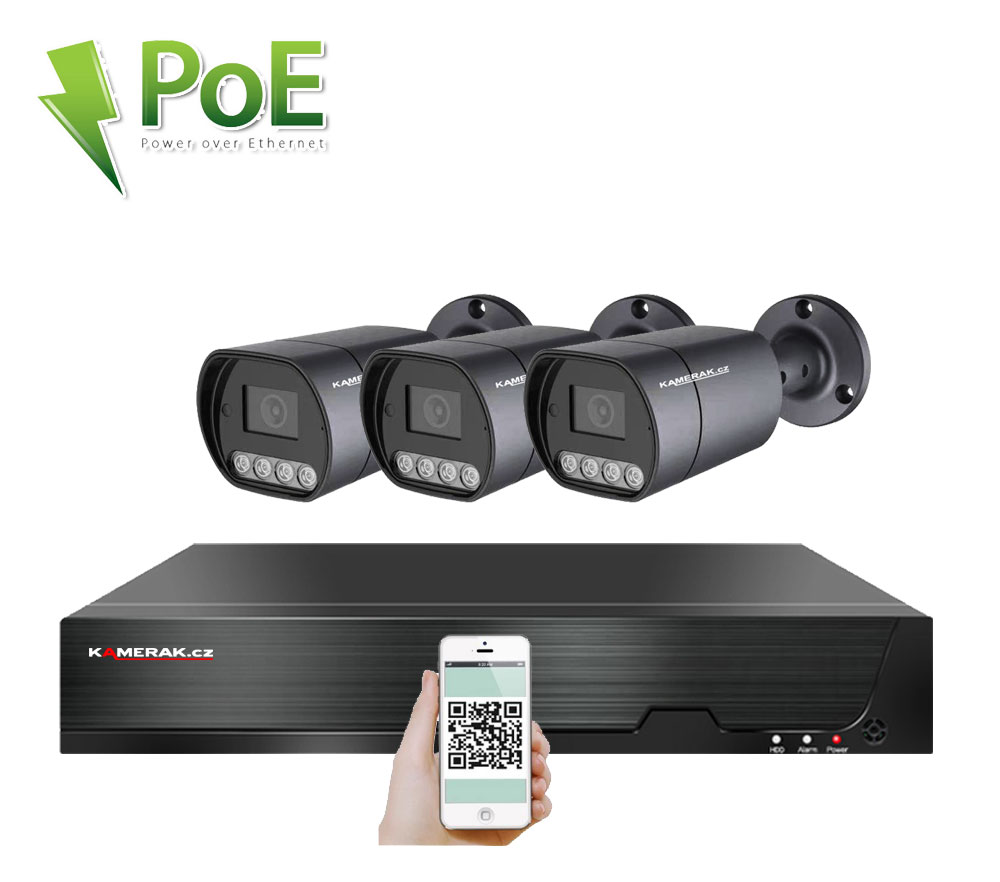 3 kamerov systm PoE IP XM-310B 4MPx