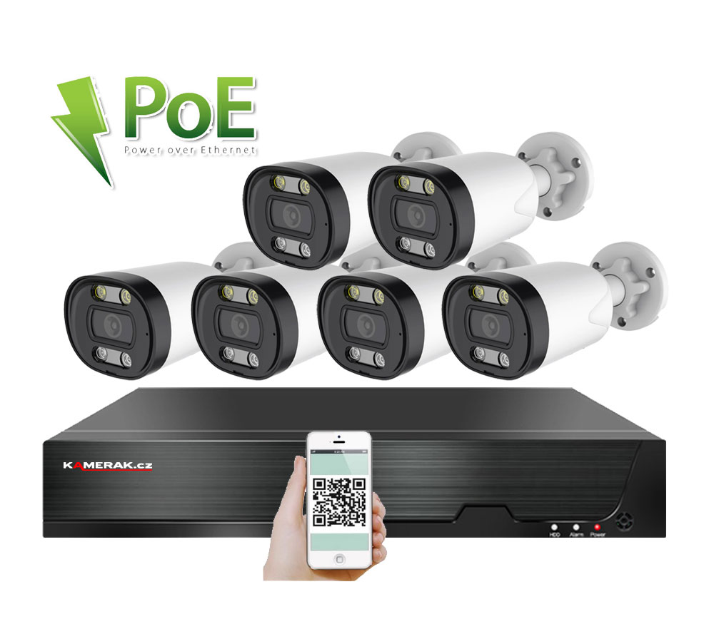 6 kamerov systm PoE IP XM-613D 8MPx 4K