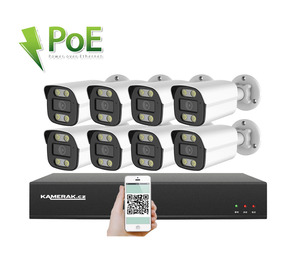 8 kamerov  systm PoE IP XM-814B 4MPx