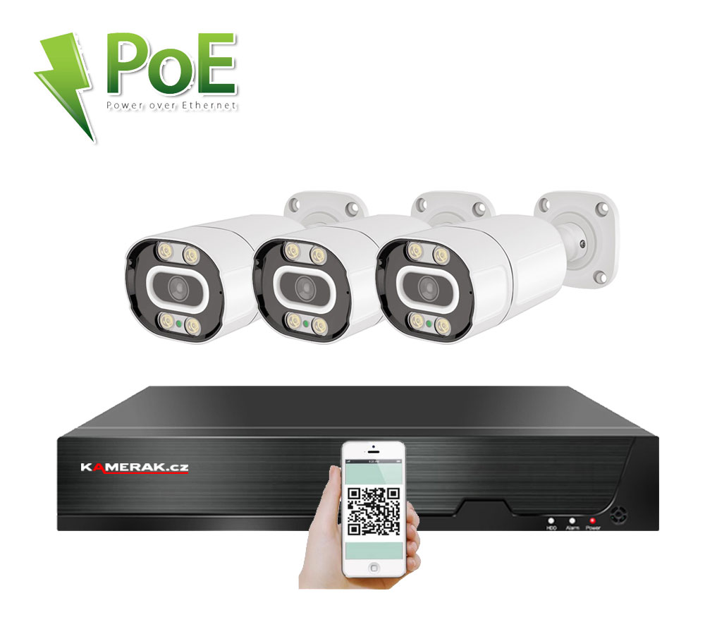 3 kamerov systm PoE IP XM-303B 4MPx
