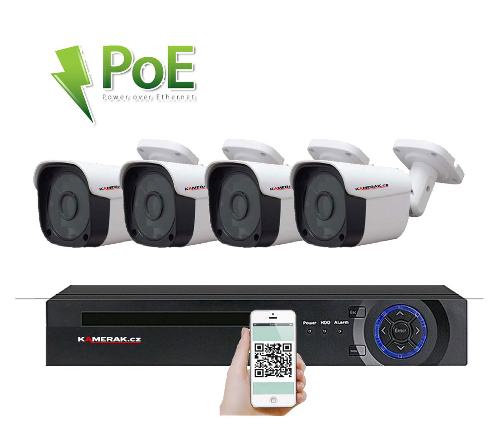 4 kamerov systm PoE IP XM-401C 5MPx 