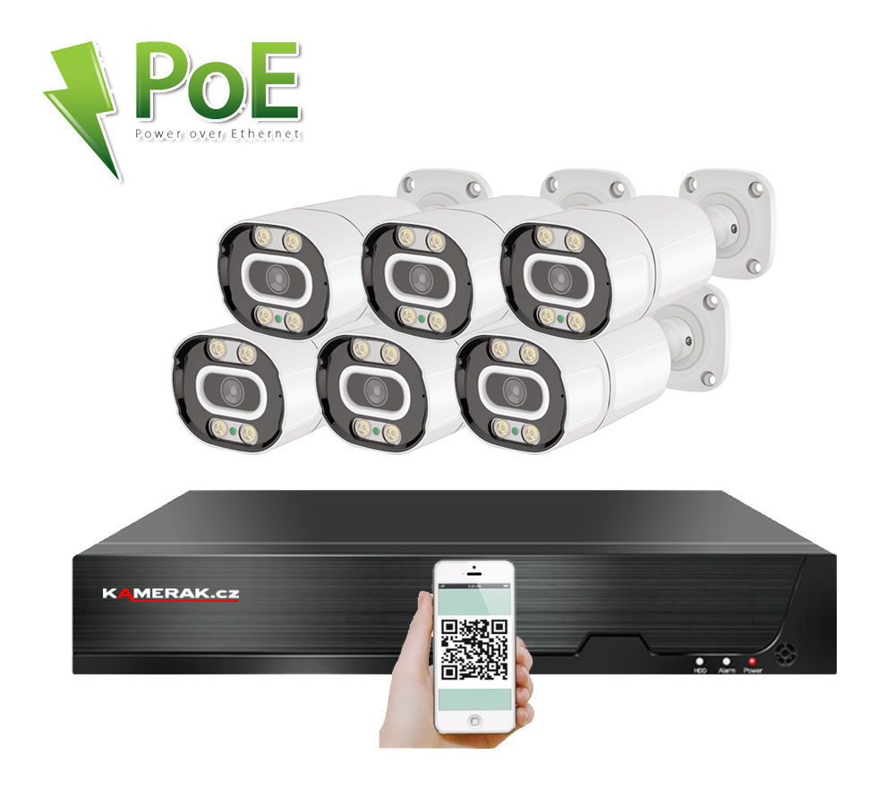 6 kamerov systm PoE IP XM-603B 4MPx