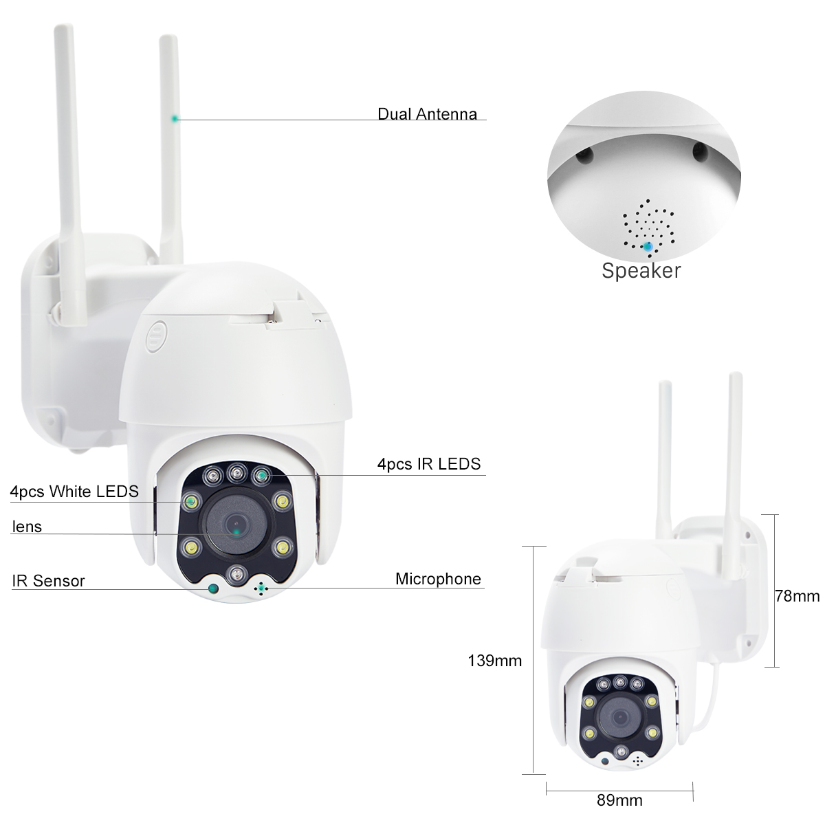 WIFI PTZ oton IP kamera XM-419 3Mpx, 5x optick. ZOOM, P2P