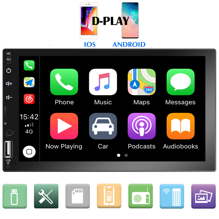 2DIN Autoradio MP5 Pehrva Q3161 s CarPlay, Android Auto